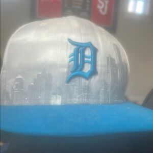 Blue and Gray Cityscape Cap